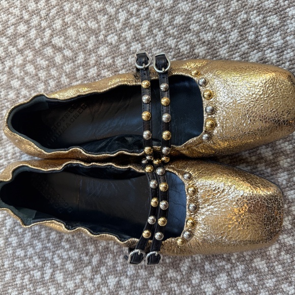 Ann Mashburn Gold Studded Ballet Flats size 40/9.5 - Picture 2 of 8